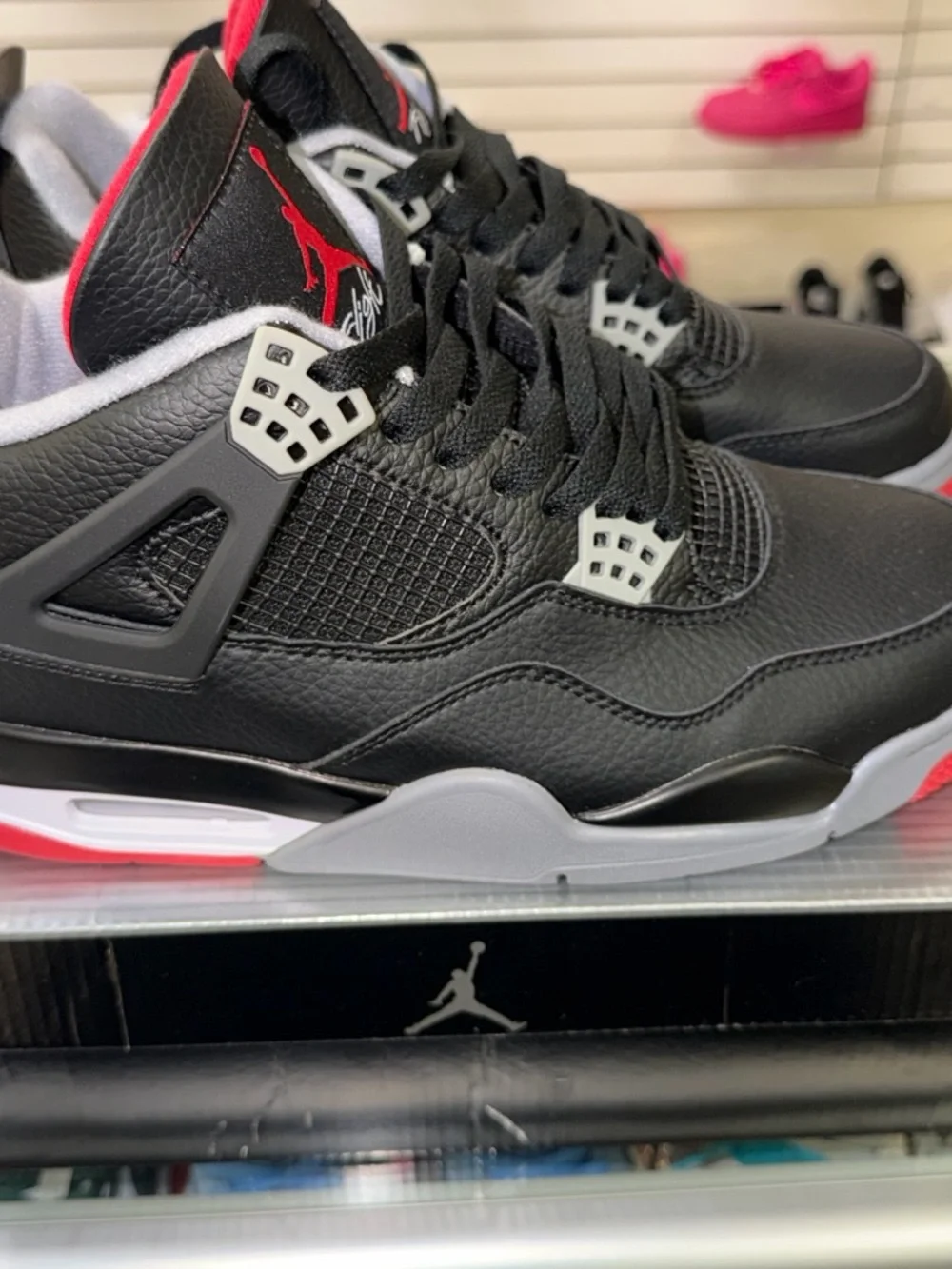 Jordan Men’s Black/Red/White Retro 4 Sneakers